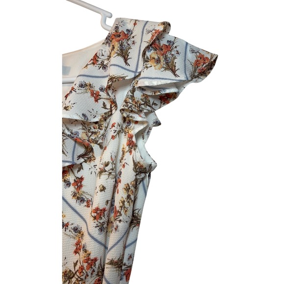Lauren Ralph Lauren Floral Ruffle Midi Dress‎ Womens 4P Coquette Cottagecore - Picture 7 of 10